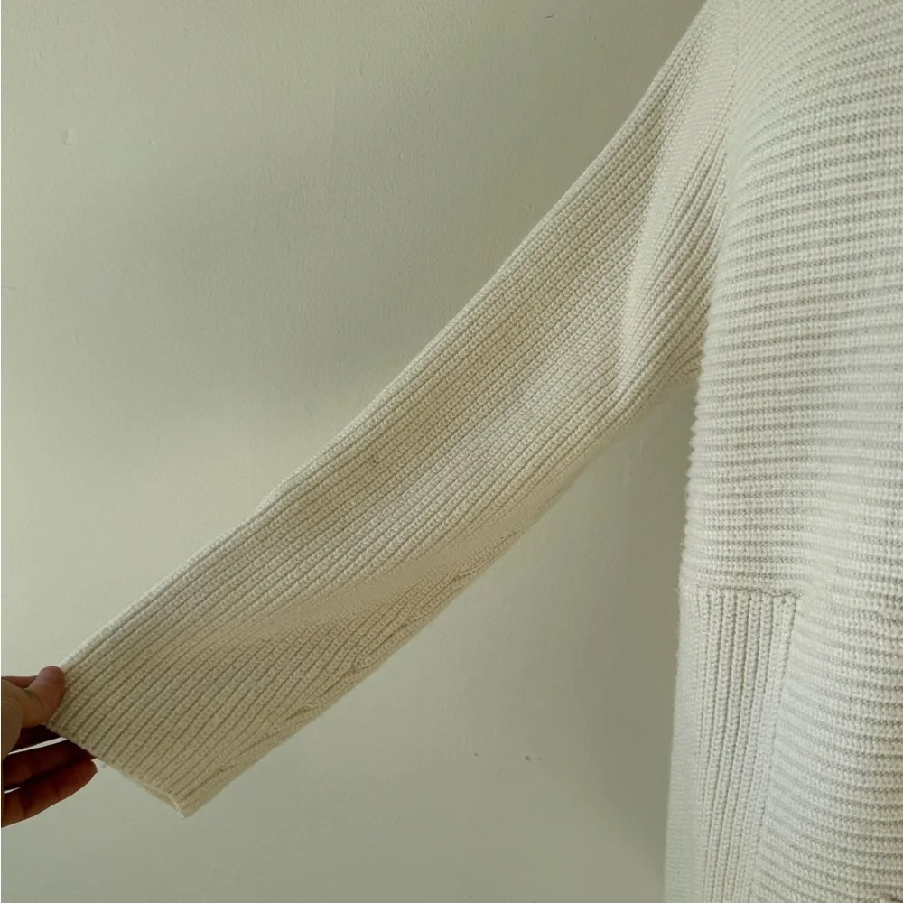 Chaps Ralph Lauren Toggle Knit Cardigan Sweater XL Cream Hooded Cottage Cozy - Picture 6 of 10